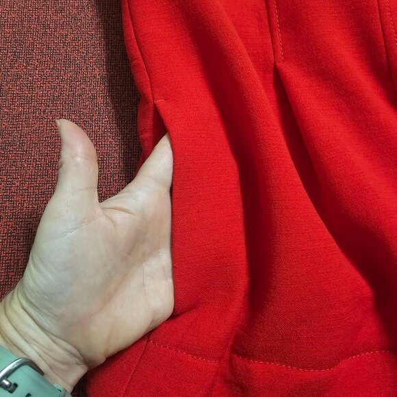 VTG R.E.D. Valentino Womens Red Wool Jacket Sz 12 Real Mink Fur Collar‎ Designer - Picture 13 of 14